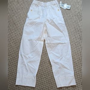 High waisted cotton pants